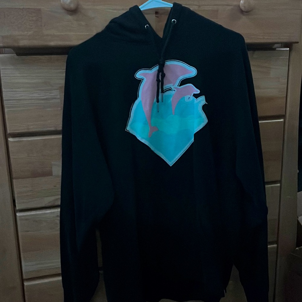 Pink Dolphin Pullover Hoodie